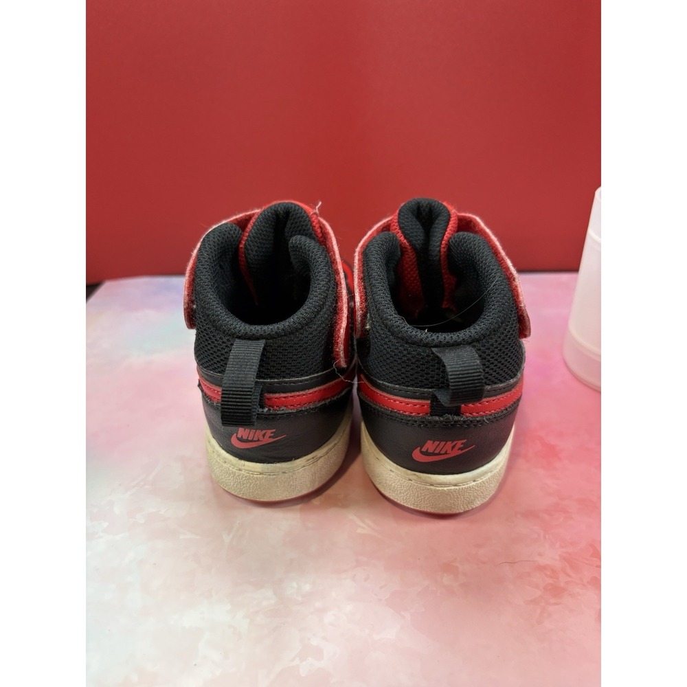Nike Kids Court Borough Mid Sneakers Black/Red SZ 9c - Picture 4 of 6